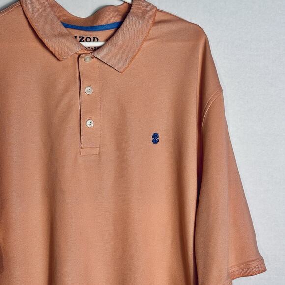 IZOD Big & Tall Advantage Performance Polo Shirt Natural Stretch Cantaloupe 3XLT - Picture 1 of 11